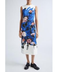 Erdem - Floral Sleeveless Cotton-Blend Midi Dress - Lyst