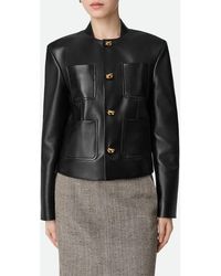 Bottega Veneta - Soft Napa Lambskin Leather Jacket With Knot Buttons - Lyst