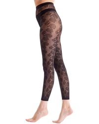 Pretty Polly - Floral Net Footless Tights - Lyst