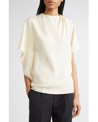 Proenza Schouler - Etta Hammered Viscose Asymmetric Sleeve Top - Lyst