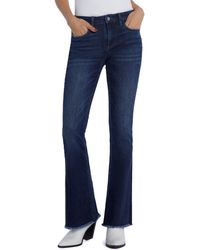 HINT OF BLU - Fun Mid Rise Frayed Slim Flare Jeans - Lyst