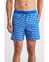 Psycho Bunny - Tilden Print Swim Trunks - Lyst