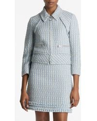 St. John - Metallic Tweed Zip-Up Jacket - Lyst