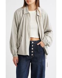 Damson Madder - Lailah Gingham Lightweight Bomber Jacket - Lyst