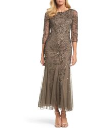 Pisarro Nights - Illusion Sleeve Beaded A-line Gown - Lyst