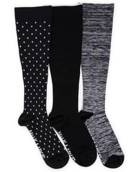 Muk Luks - Nylon Compression Knee-High Socks 3 Pair Pack - Lyst