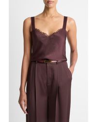 Vince - Lace-Trim Satin Camisole - Lyst