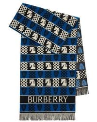 Burberry - Chess Fair Isle Wool Scarf - Lyst