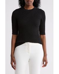 DKNY - Textured Short Sleeve Knit Top - Lyst