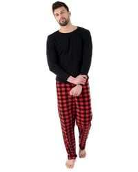 Leveret - Cotton Top & Fleece Pants Printed Matching Family Holiday Pajama Set - Lyst