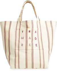 market stripe logo medium tote