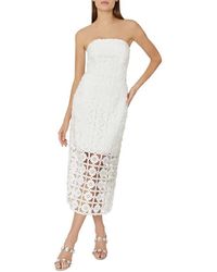 MILLY - Kait Strapless Tile Lace Midi Dress - Lyst