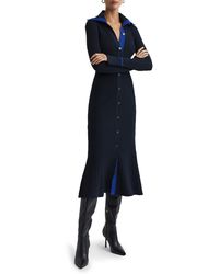 Reiss - Millie Long Sleeve Ribbed Midi Sweater Dress - Lyst