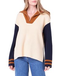 English Factory - Colorblock Half-zip Sweater - Lyst