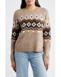 Vince Camuto - Fair Isle Crewneck Sweater - Lyst