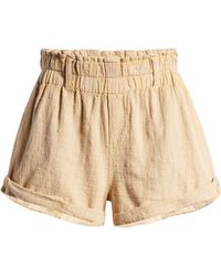 Free People - Solor Baja Paperbag Waist Flare Cotton Shorts - Lyst