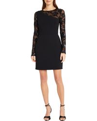 DONNA MORGAN FOR MAGGY - Floral Sequin Long Sleeve Cocktail Minidress - Lyst