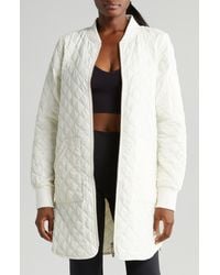 Zella - Longline Water Resistant Quilted Bomber Jacket - Lyst