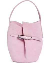 Liffner - Mini Belted Suede Bucket Bag - Lyst