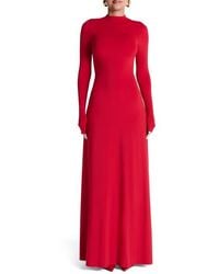 Naked Wardrobe - Mock Neck Long Sleeve Maxi Dress - Lyst