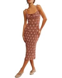 Free People - Lucinda Floral Lace Midi Dress - Lyst