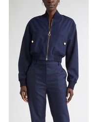 St. John - Dakota Stretch Gabardine Bomber Jacket - Lyst