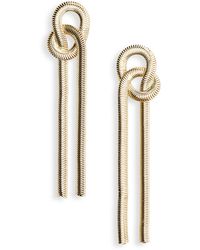 Nordstrom - Knotted Snake Chain Linear Drop Earrings - Lyst