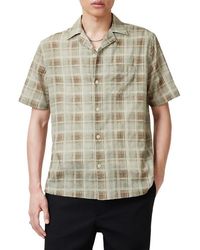 AllSaints - Seattle Check Short Sleeve Camp Shirt - Lyst
