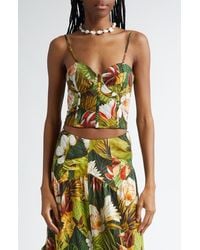 FARM Rio - Botanical Forest Convertible Strap Linen Blend Corset Top - Lyst