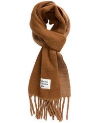 Acne Studios - Logo Label Alpaca & Wool Blend Fringe Scarf - Lyst