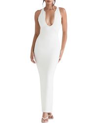 House Of Cb - Eleanora Plunge Neck Maxi Cocktail Dress - Lyst