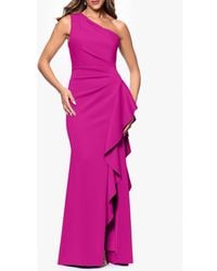 Xscape Evenings - One-Shoulder Ruffle Scuba Crepe Gown - Lyst
