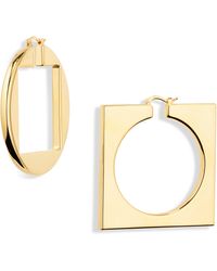 Jacquemus - Les Creoles Rond Carré Misamatched Earrings - Lyst