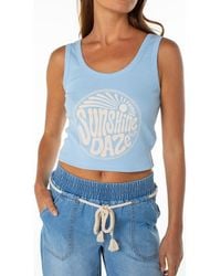 Roxy - Sunshine Daze Crop Graphic Tank - Lyst