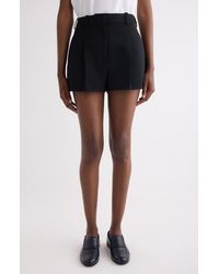 Givenchy - Pleated Wool Grain De Poudre Shorts - Lyst