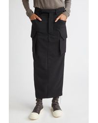 Rick Owens - Firbanks Virgin Wool Twill Cargo Skirt - Lyst