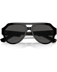 Dolce & Gabbana - 56mm Square Aviator Polarized Sunglasses - Lyst