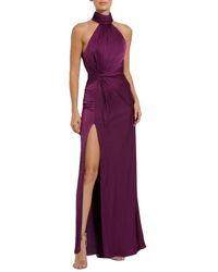 Mac Duggal - Open Back High Neck Side Ruched Gown - Lyst