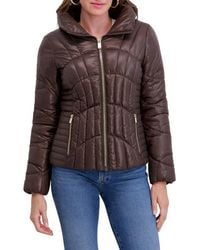 Kensie - Hooded Puffer Jacket - Lyst