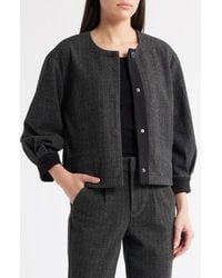 Wit & Wisdom - Barrel Sleeve Herringbone Crop Jacket - Lyst