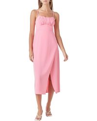 Endless Rose - Ruched Bust Midi Dress - Lyst