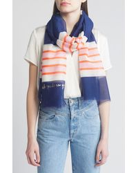Kate Spade - Springtime Stripe Cotton & Silk Scarf - Lyst