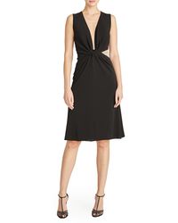 Womens Clothing Dresses Cocktail and party dresses Halston Synthetic Selena Jersey Crystal Cocktail in Black 