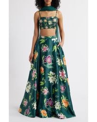 Santi - Cai Floral Embroidered Lehenga With Bead Detail Dupatta - Lyst