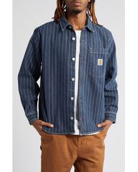 Carhartt - Orlean Stripe Denim Button-up Shirt Jacket - Lyst