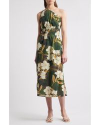 Rails - Selani Floral One-Shoulder Cotton Midi Dress - Lyst