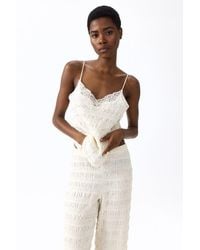 H&M - Textured Jersey Strappy Top - Lyst