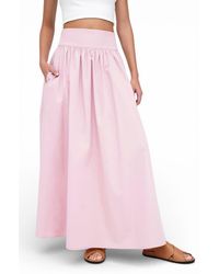 MARCELLA - Raven Cotton Poplin Maxi Skirt - Lyst