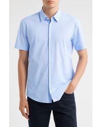 BOSS - Roan Kent Geo Print Short Sleeve Performance Button-Up Shirt - Lyst