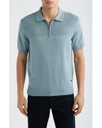 Bugatchi - Quarter Zip Cotton Blend Polo Sweater - Lyst